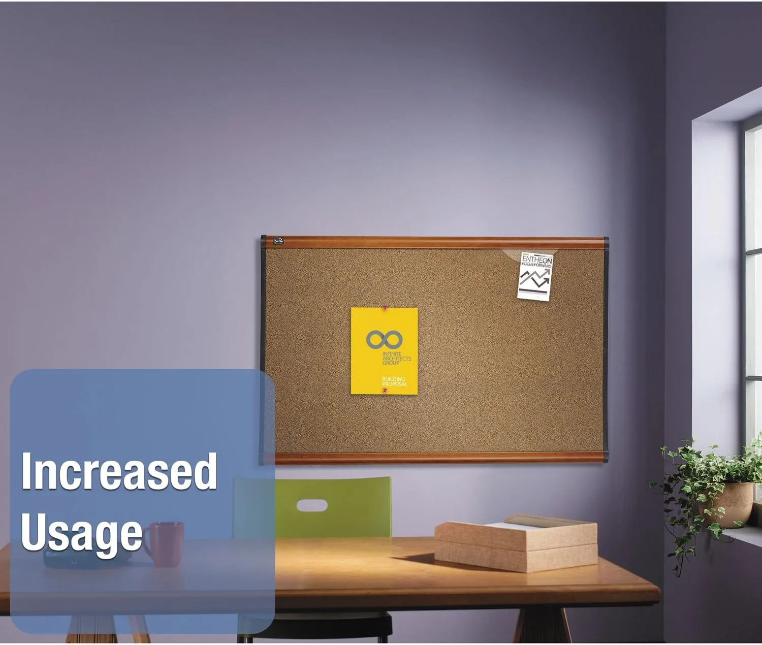 QUARTET Prestige Colored Cork Bulletin Board