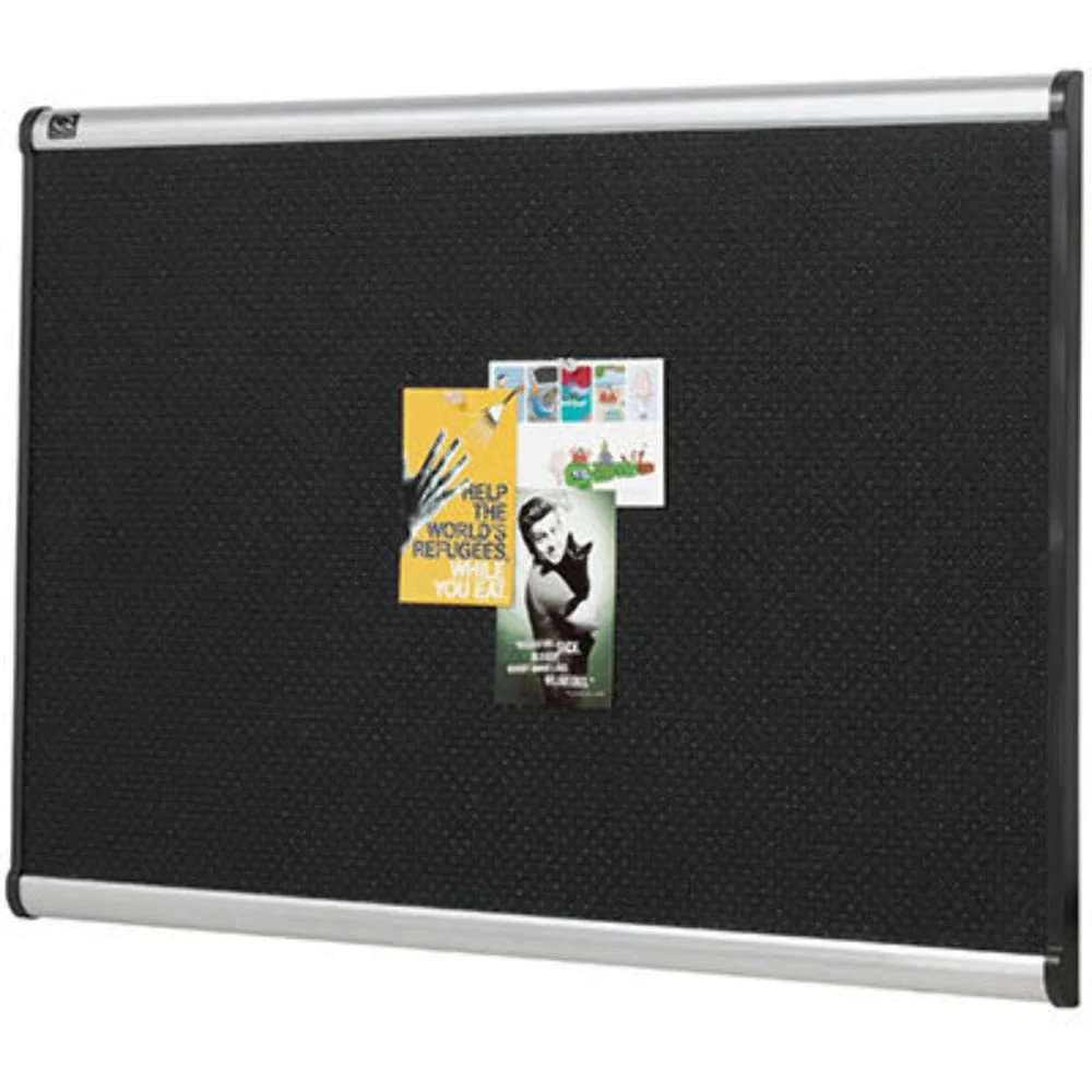 Quartet Prestige Embossed Foam Bulletin Board, 36 x 48 in, Black, Aluminum Frame