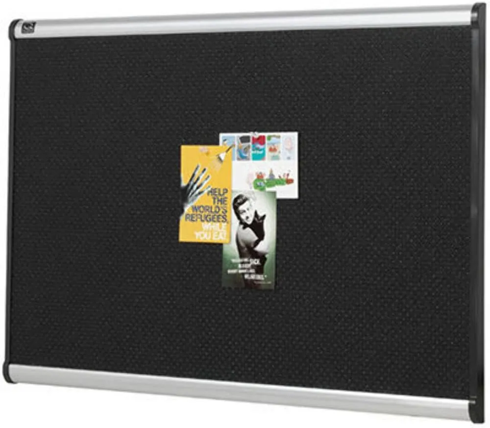 Quartet Prestige Embossed Foam Bulletin Board, 36 x 48 in, Black, Aluminum Frame