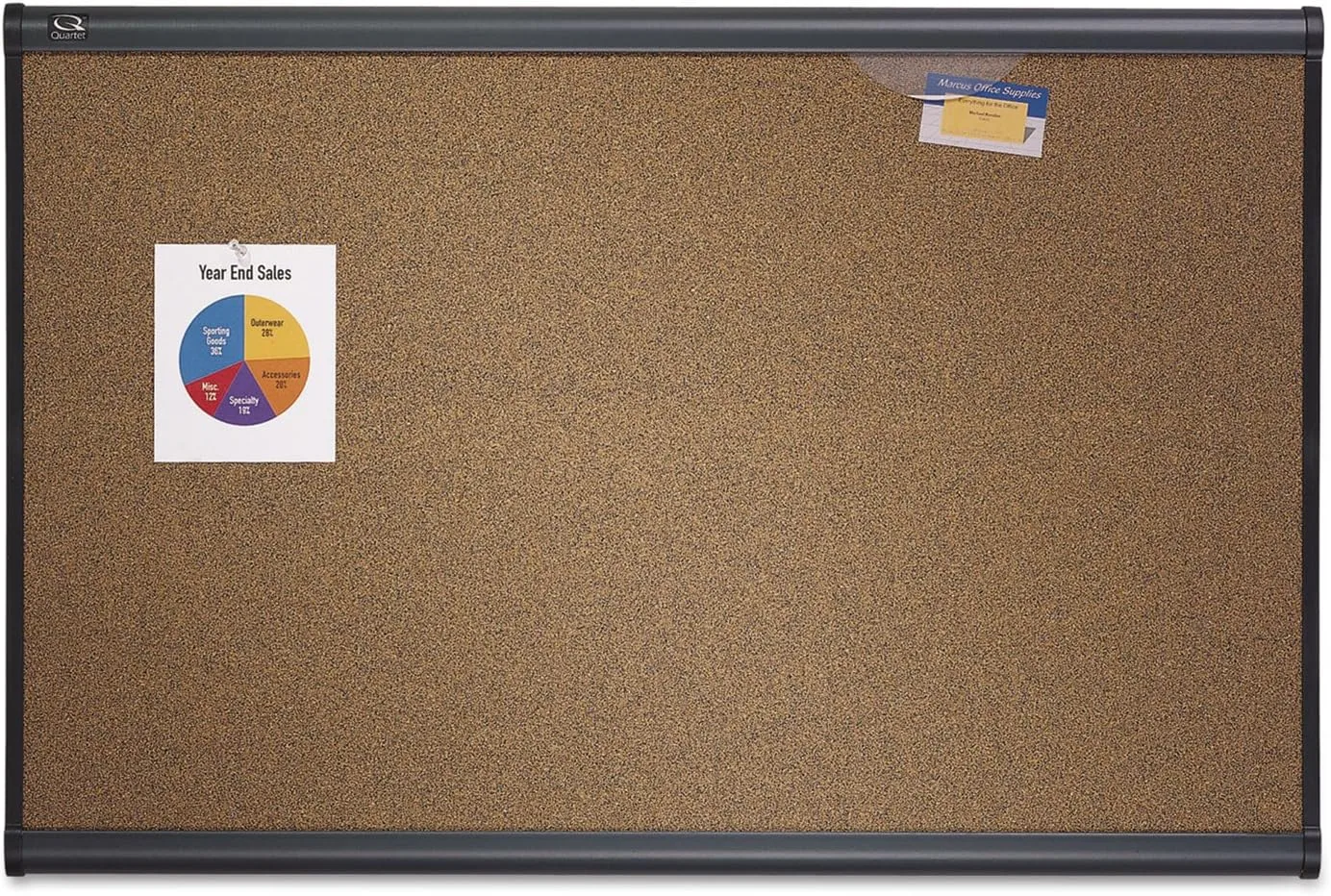 QUARTET Prestige Colored Cork Bulletin Board