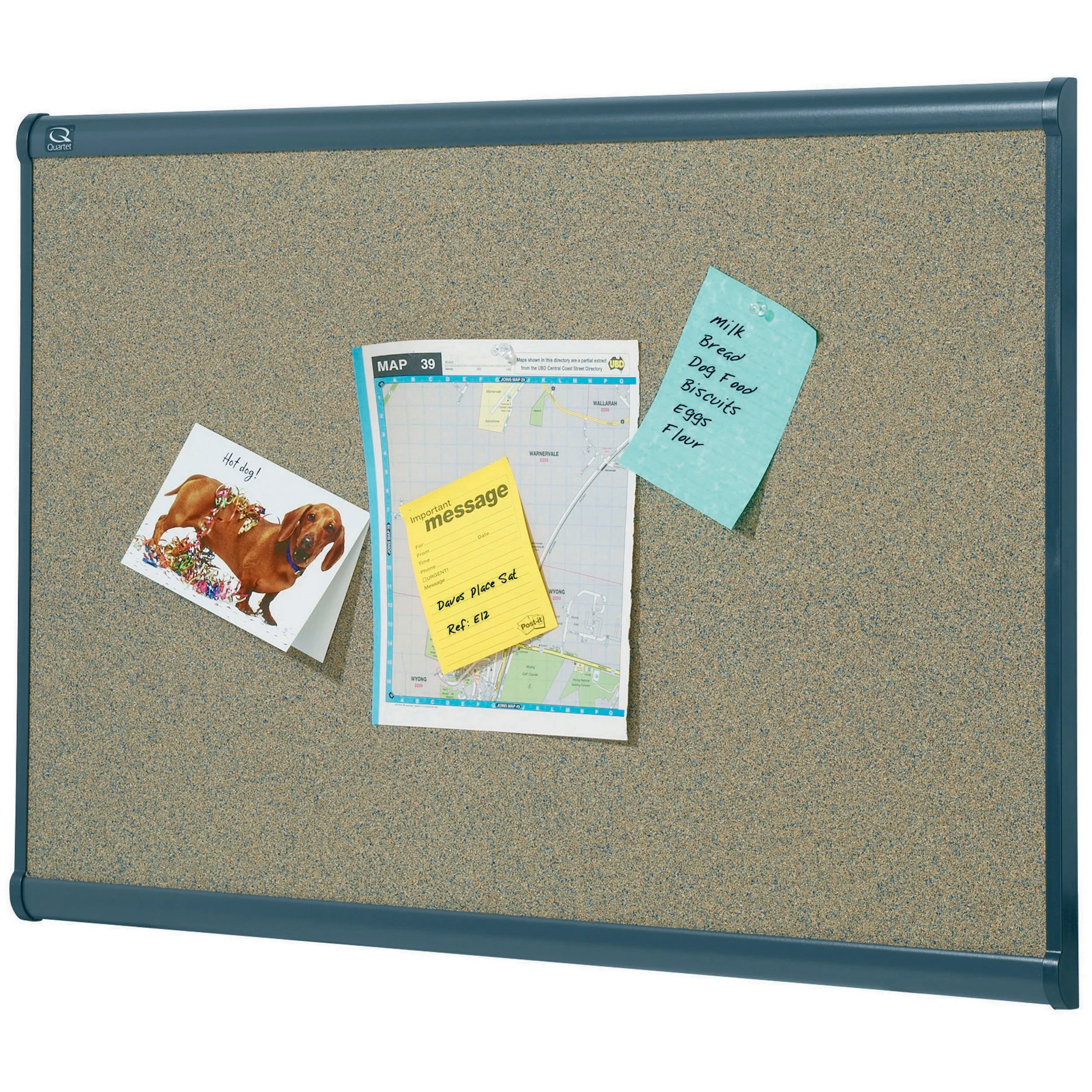 QUARTET Prestige Colored Cork Bulletin Board