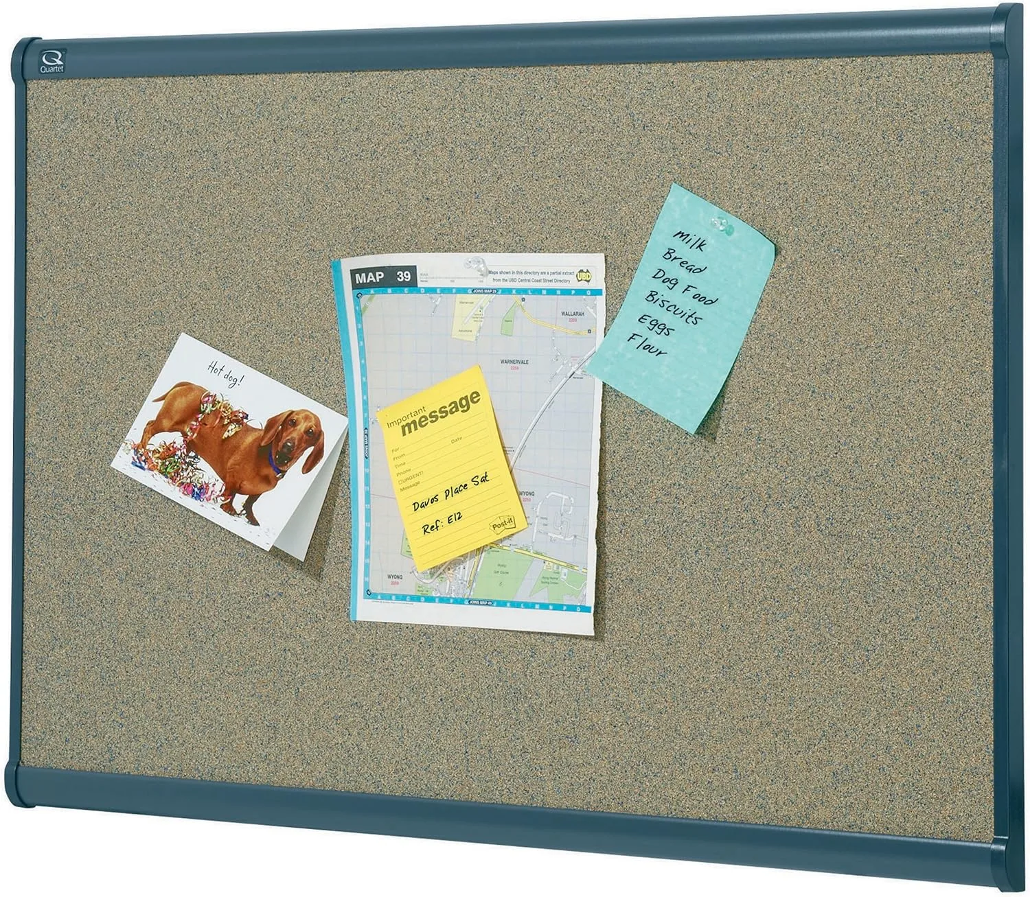QUARTET Prestige Colored Cork Bulletin Board