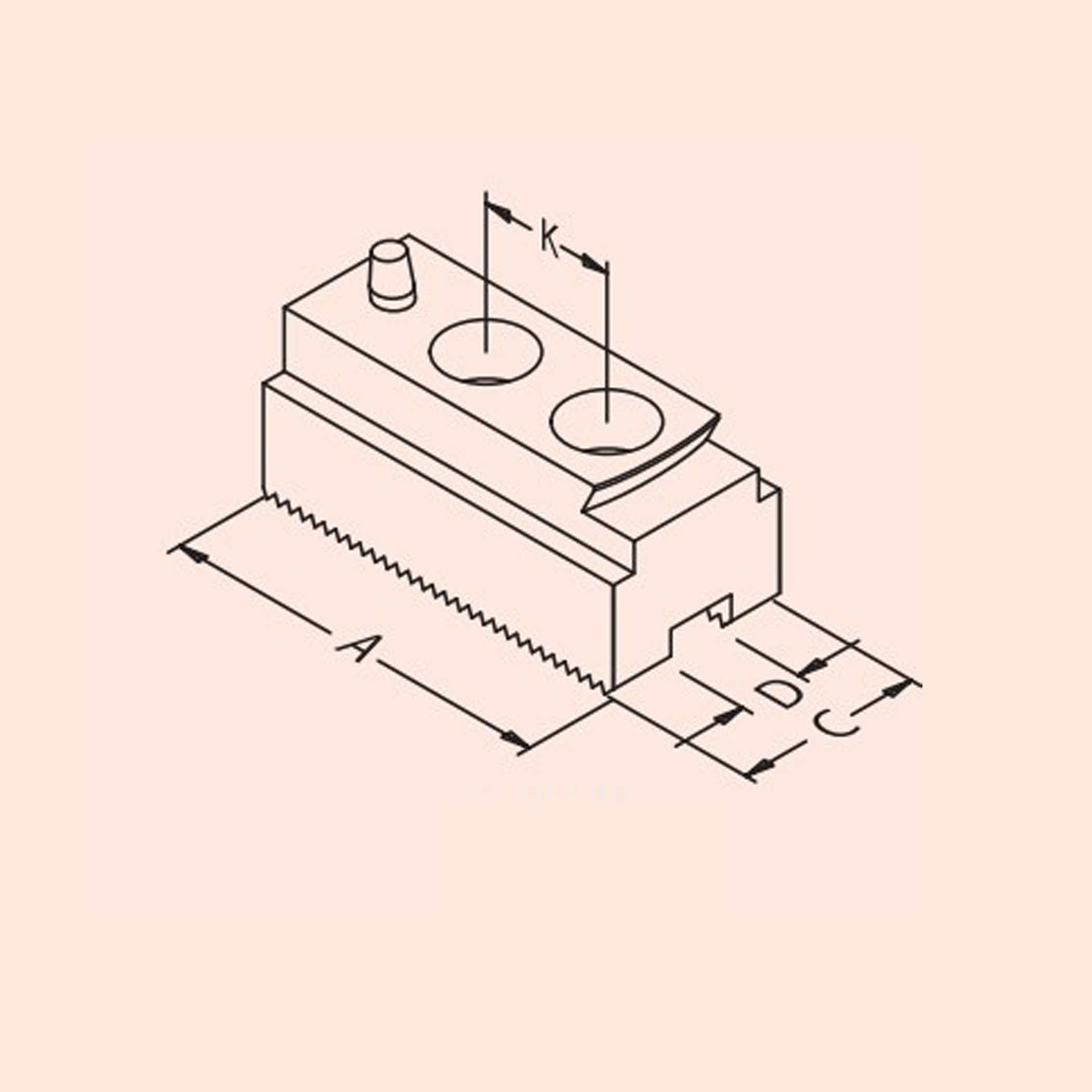 200mm QC Base Jaw Metric 14mm slot