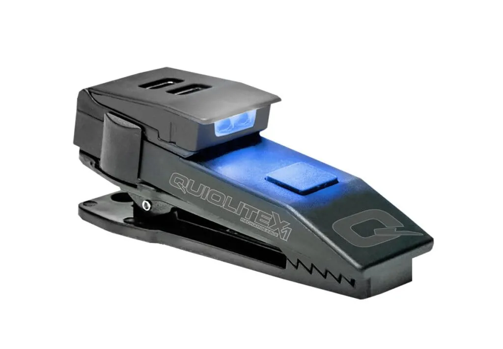 QuiqLiteX1 Tactical Blue/White Hands-Free LED Pocket Light 5/75/150 Lumens