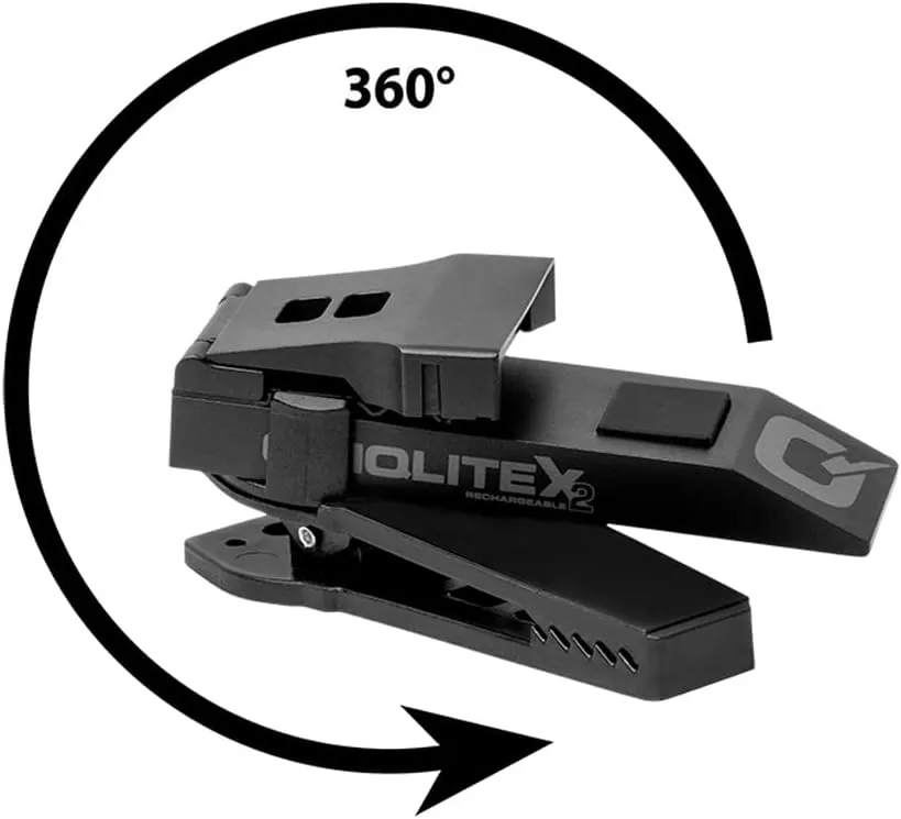 QUIQLITE QX2 Hands-Free LED Pocket Light, 20–200 Lumens, USB‑C Rechargeable, Aluminum Housing