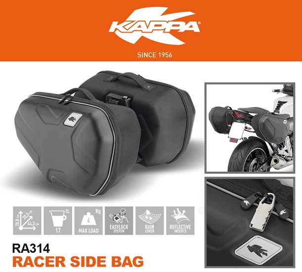 KAPPA SOFT EASYLOCK PANNIER BAG SET RA314 (17Lt)