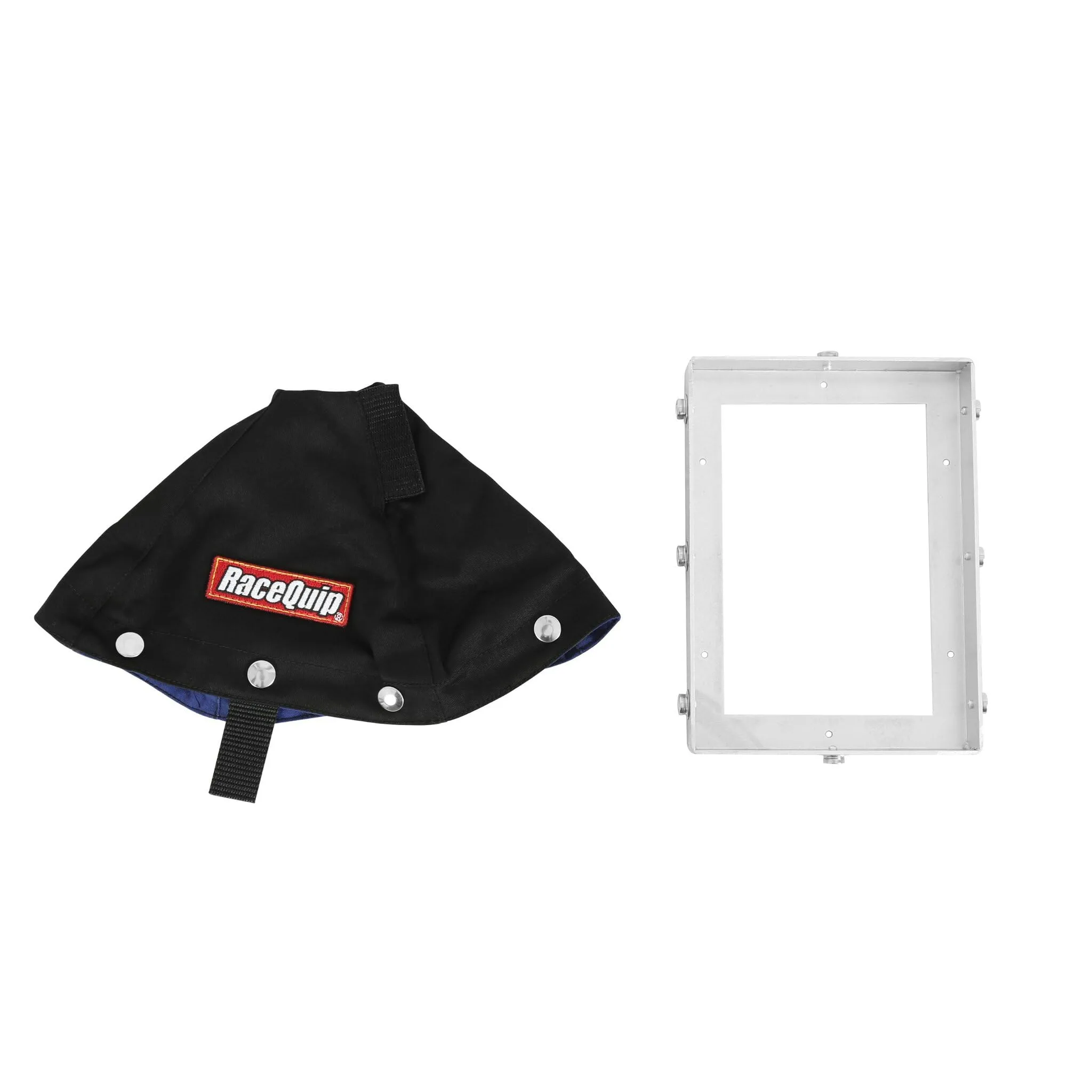 RaceQuip 871001RQP Shifter Boot 7-1/2 x 5-1/2 in Base 6 in Tall Aluminum/Fire Retardant Cotton FR3 Black Kit