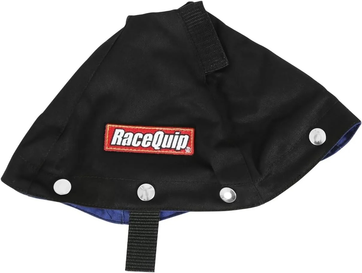 RaceQuip 871001RQP Shifter Boot 7-1/2 x 5-1/2 in Base 6 in Tall Aluminum/Fire Retardant Cotton FR3 Black Kit