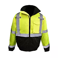 Radians Class3 High Visibility Bomber Jacket with Built-in Liner, Hi Viz Green/Black, 4X-Large (SJ11QB-3ZGS-4X)