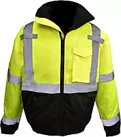 Radians Class3 High Visibility Bomber Jacket with Built-in Liner, Hi Viz Green/Black, 4X-Large (SJ11QB-3ZGS-4X)
