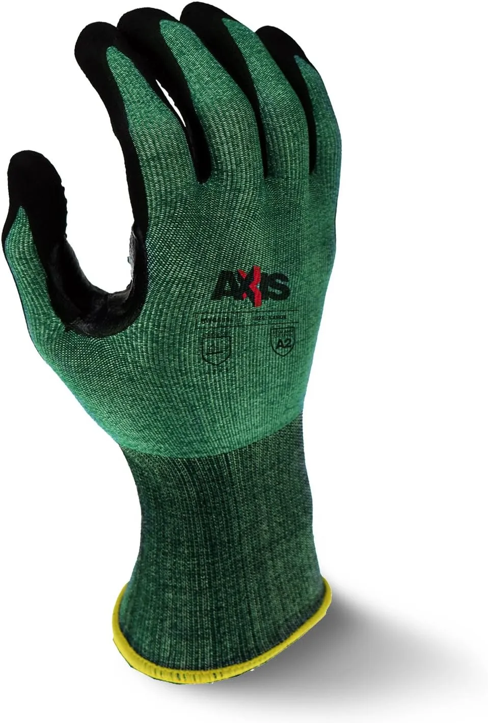 Radians RWG538 Axis Cut Protection Foam Nitrile Coated Glove with Dotted Palm, Cut Protection Level A2
