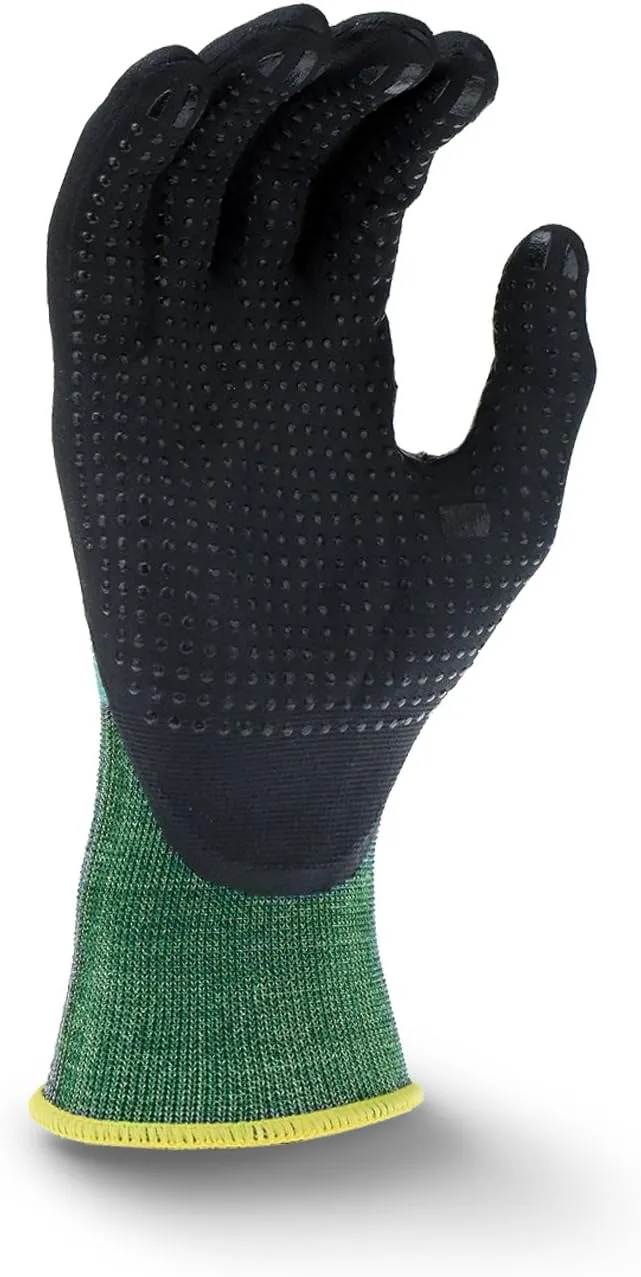 Radians RWG538 Axis Cut Protection Foam Nitrile Coated Glove with Dotted Palm, Cut Protection Level A2