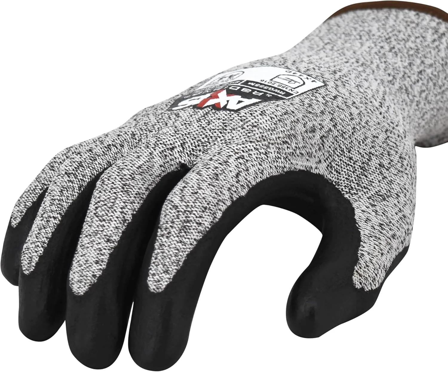 Radians RWG555 Axis Cut Protection Level A4 Foam Nitrile Dipped Workk Glove, Large, Multi (RWG555L)