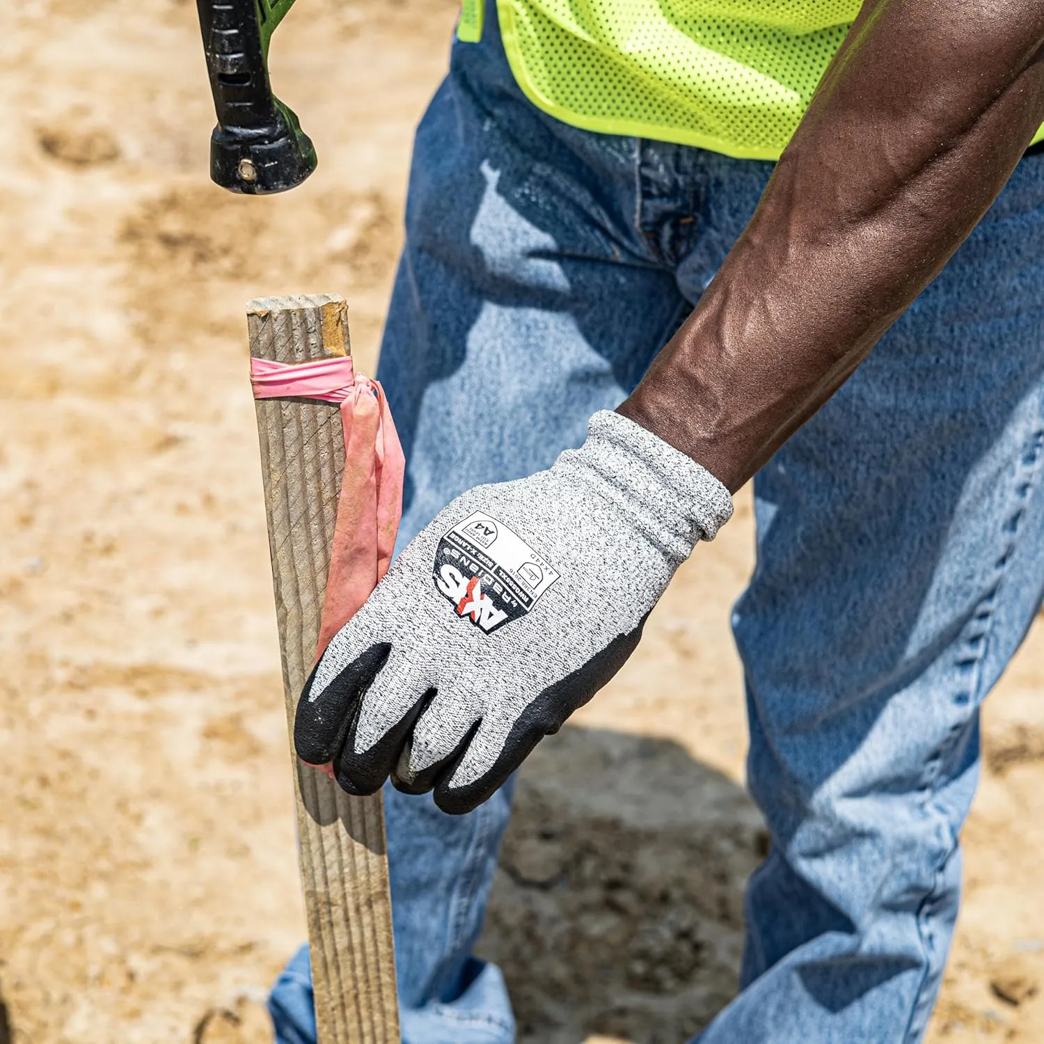 Radians RWG555 Axis Cut Protection Level A4 Foam Nitrile Dipped Workk Glove, Large, Multi (RWG555L)