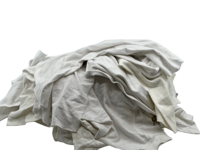 Rags - white cotton/mixed recycled materials - 50lb box