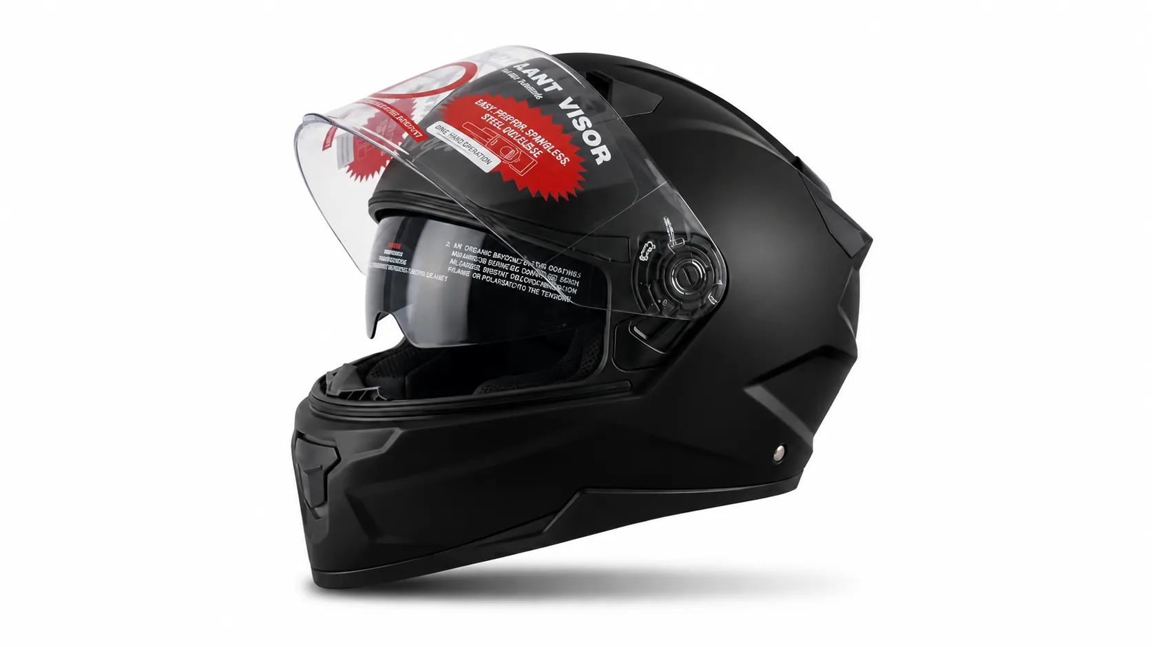 STUDDS RAIDER WITH SPOLIER BLACK DUAL VISOR  BLACK C/V (XL)