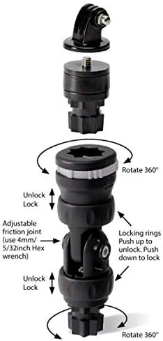 RAILBLAZA Kayak Action Camera Mount Pole Kit, Compatible with StarPort Mount