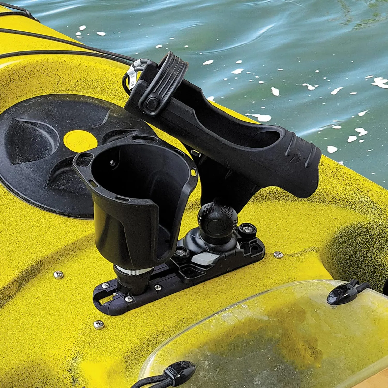 RAILBLAZA Black Kayak Cup Holder for Trackmounts with StarPort Compatible Base, Perfect for Mugs, Tumblers Bottles and More