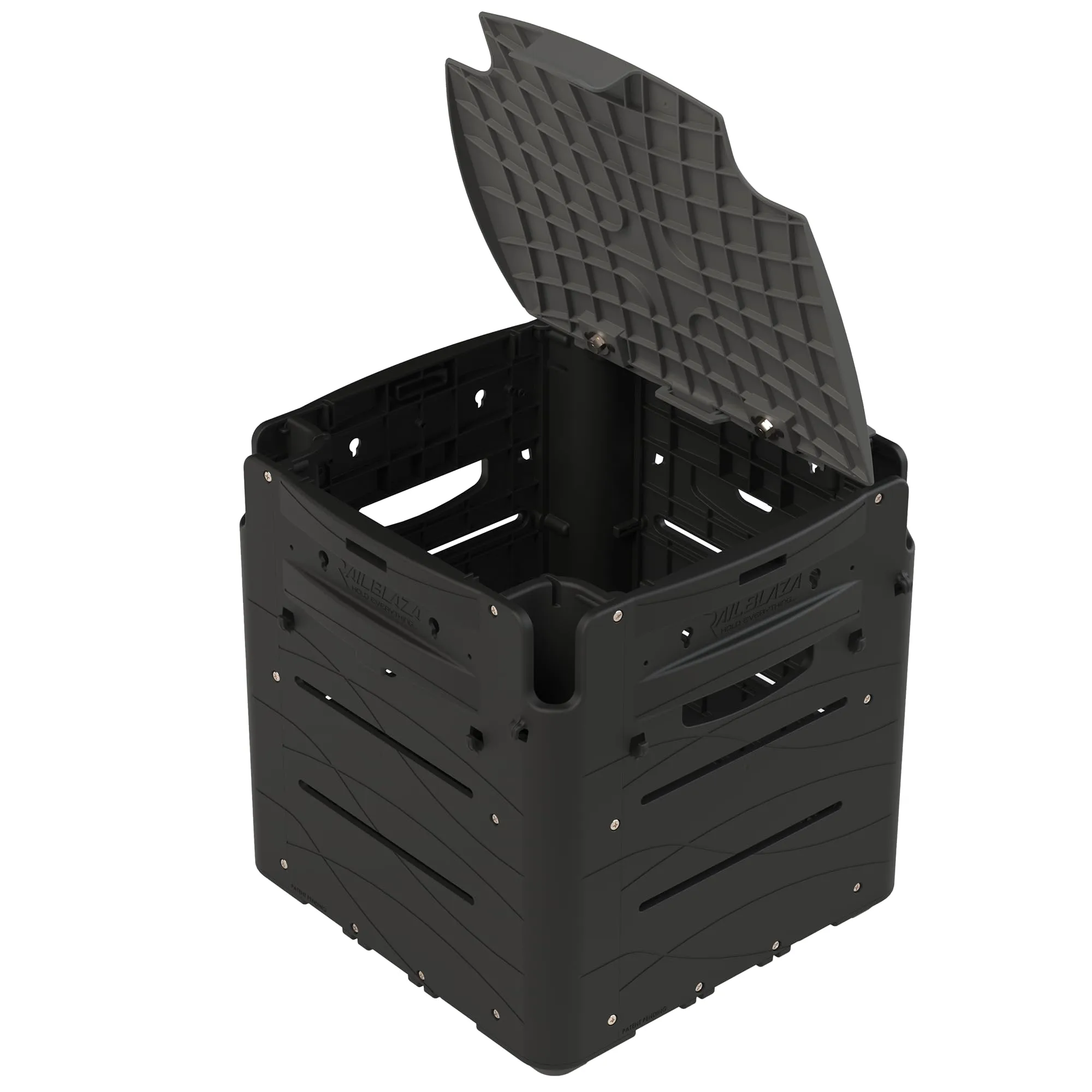 RAILBLAZA Gear Hub Kayak Fishing Crate - with 4 Internal Rod Holders, Storage for 8 TackleBoxes