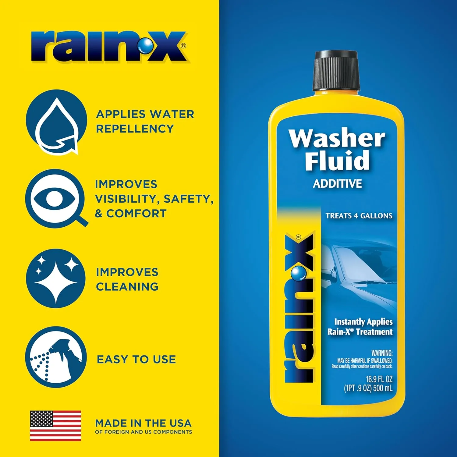 Rain-X RX11806D Washer Fluid Additive, 16.9 fl oz