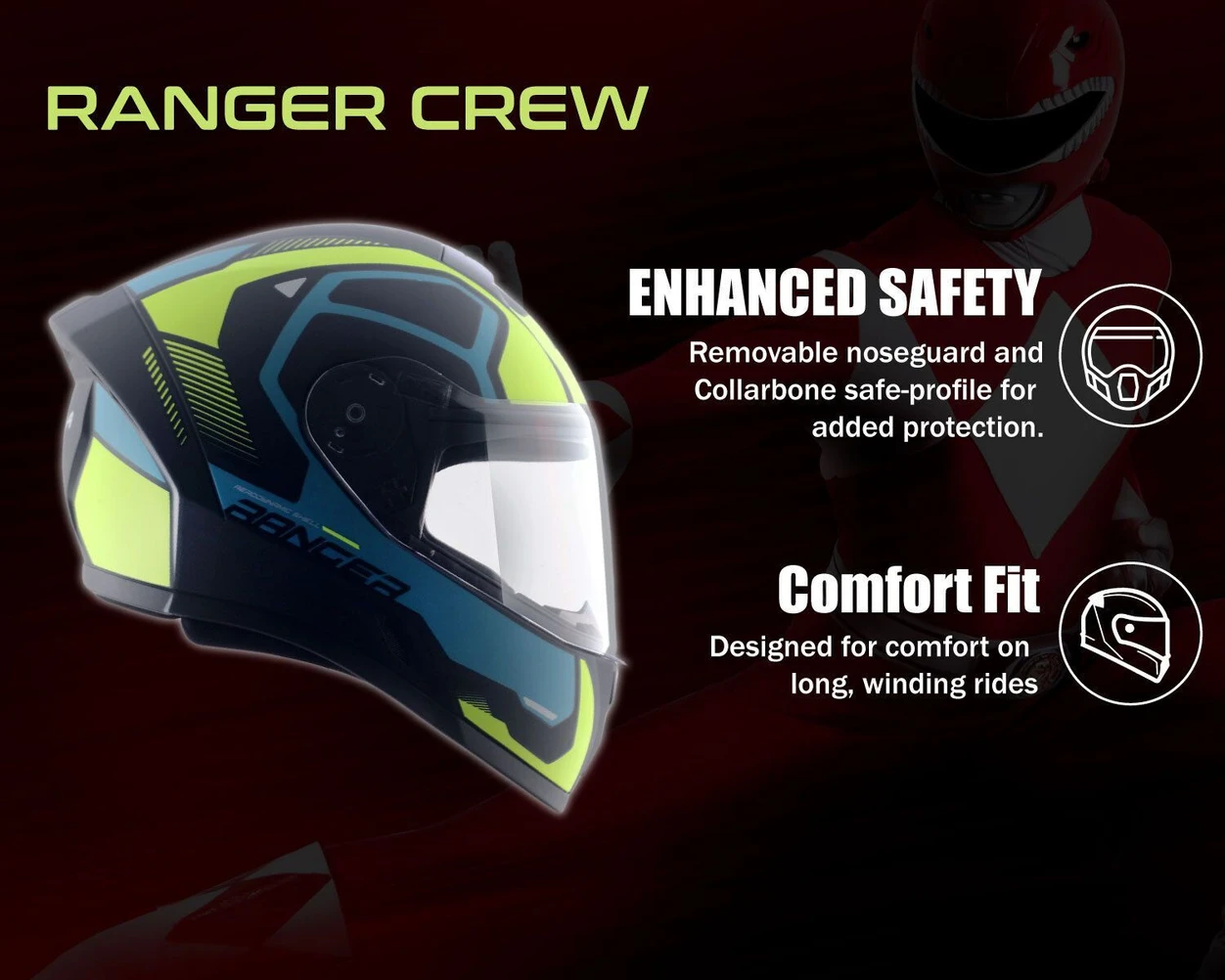 VEGA RANGER DX CREW BLACK NEON YELLOW C/V (L)