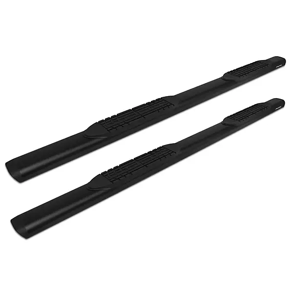 Raptor Series 5in Oval Running Boards - Black Aluminum, Fits Silverado & Sierra Crew Cab