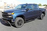 Raptor Series 5in Oval Running Boards - Black Aluminum, Fits Silverado & Sierra Crew Cab