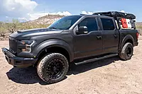 Raptor Series 5in Oval Running Boards - Black Aluminum, Fits Silverado & Sierra Crew Cab