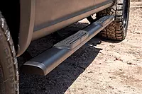 Raptor Series 5in Oval Running Boards - Black Aluminum, Fits F-150/F-250/F-350 (86in)