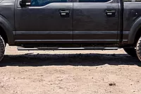 Raptor Series 5in Oval Running Boards - Black Aluminum, Fits F-150/F-250/F-350 (86in)