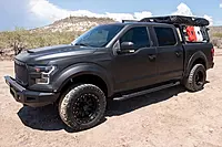 Raptor Series Running Boards Steps 5in Treadsteps Black Aluminum Compatible with Crew Cab 19-26 Ranger
