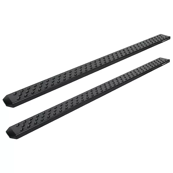 Raptor Series Running Boards Steps 6.5in Wide Sawtooth Grip Black Aluminum Compatible with SuperCrew 15-26 F-150 17-26 F-260/F-350 Super Duty