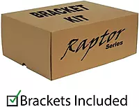 Raptor Series Running Boards Steps 6.5in Wide Sawtooth Grip Black Aluminum Compatible with SuperCrew 15-26 F-150 17-26 F-260/F-350 Super Duty