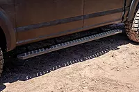 Raptor Series Running Boards Steps 6.5in Wide Sawtooth Grip Black Aluminum Compatible with SuperCrew 15-26 F-150 17-26 F-260/F-350 Super Duty