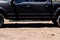 Raptor Series Running Boards Steps 6.5in Wide Sawtooth Grip Black Aluminum Compatible with SuperCrew 15-26 F-150 17-26 F-260/F-350 Super Duty