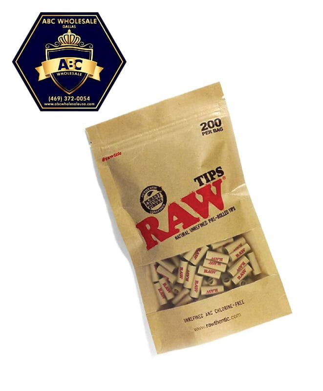 RAW PRE ROLLED TIPS 200CT BAG