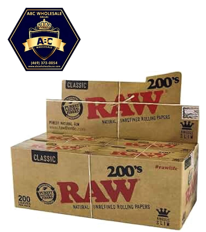RAW CLASSIC KING SIZE SLIM PAPER 200CT