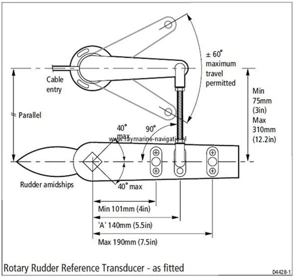 Raymarine Rotary Rudder Reference Transducer
