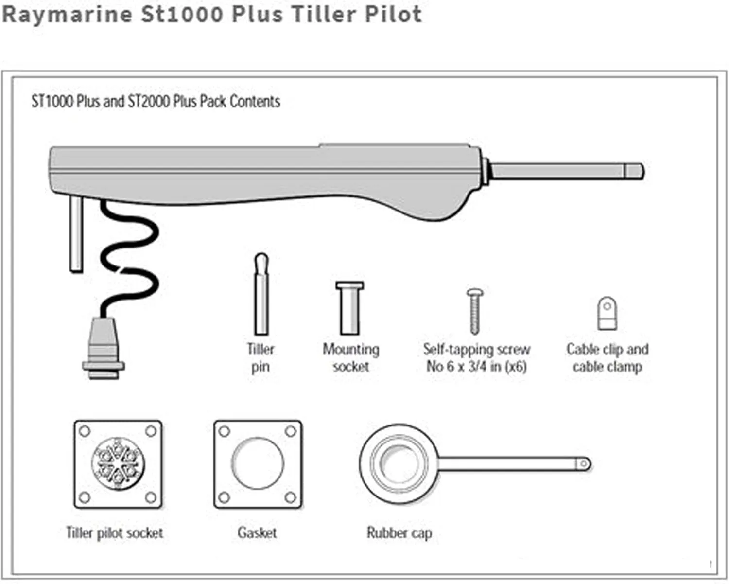Raymarine St2000+ 5-Ton Tiller Pilot gray