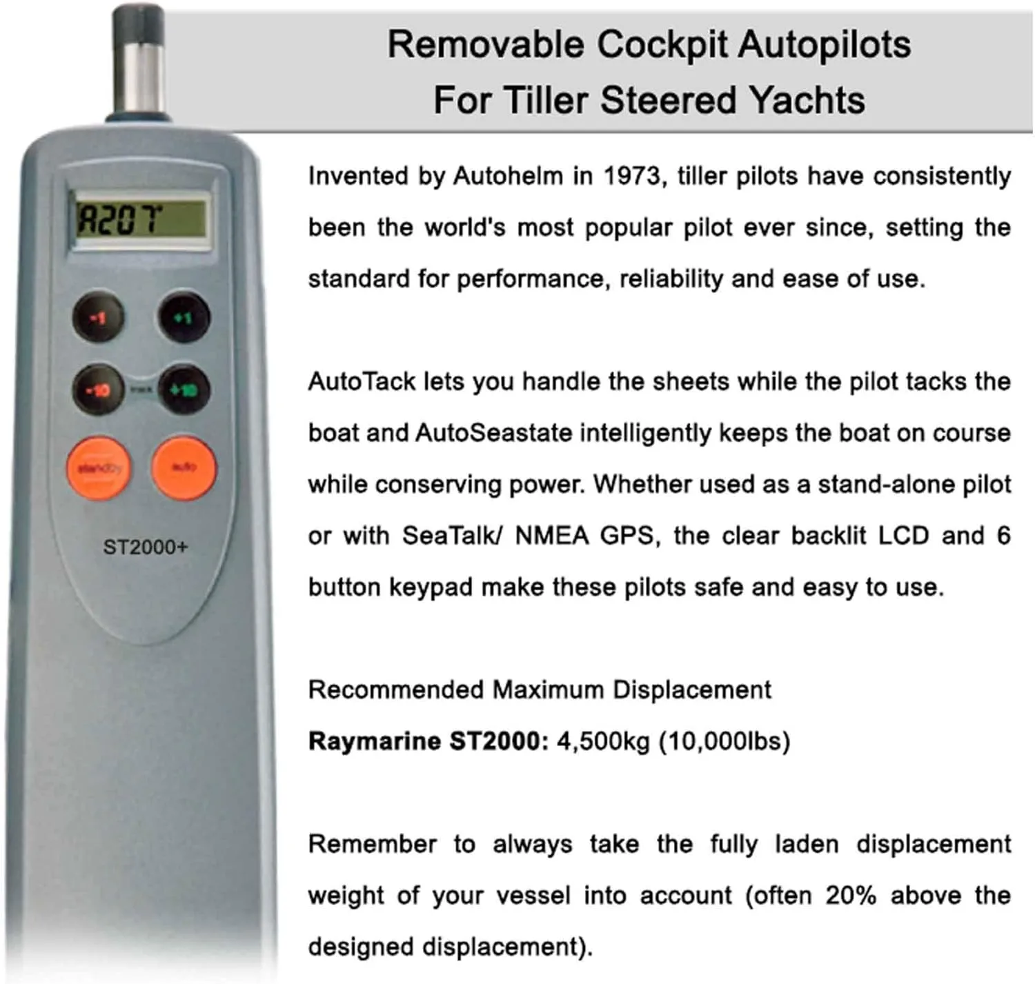 Raymarine St2000+ 5-Ton Tiller Pilot gray