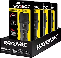 Rayovac - DIY3AAA-BE Virtually Indestructible LED Flashlight, 300 Lumen Waterproof Tactical Flashlight