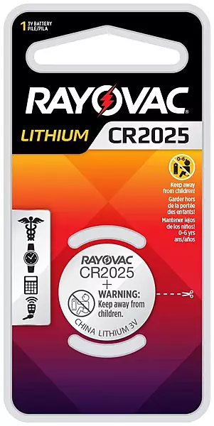 Rayovac CR2025 Battery, 3V Lithium Coin Cell CR2025 Batteries (1 Battery Count) 1 Pack, Cr2025 Size