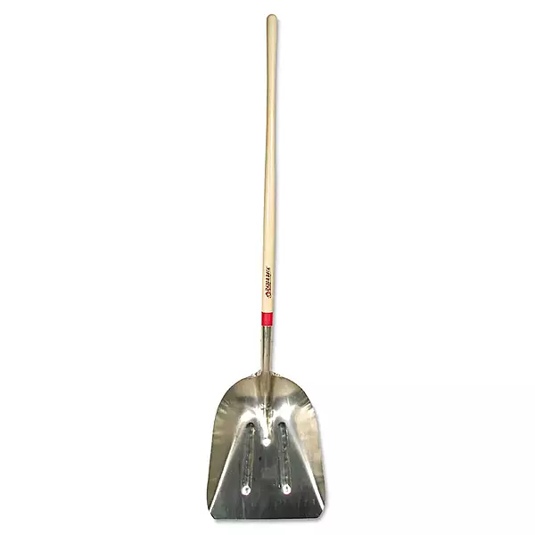 Aluminum Scoops, 17.75 x 14.5 Blade, 48 in White Ash Straight Handle