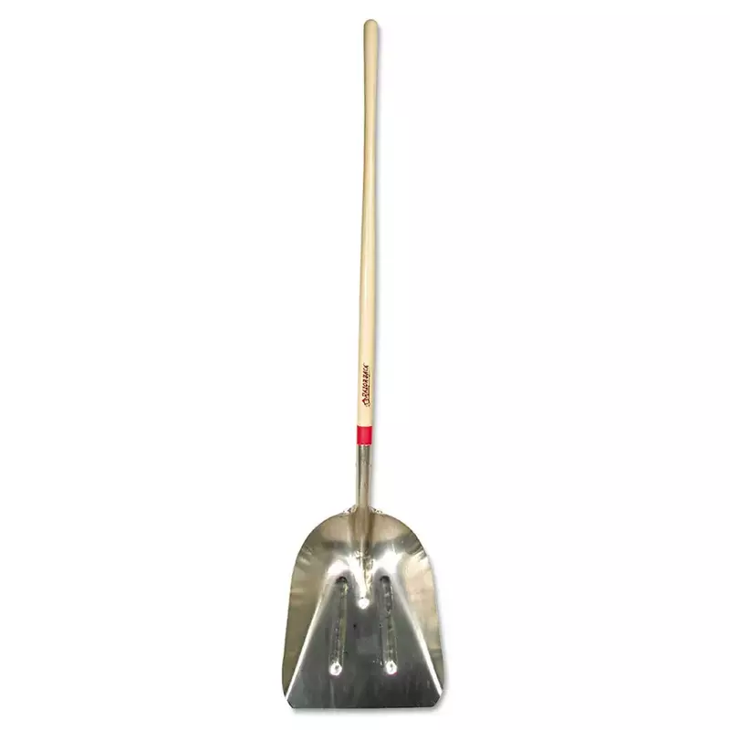 Aluminum Scoops, 17.75 x 14.5 Blade, 48 in White Ash Straight Handle
