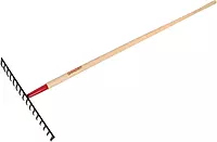 RAZOR-BACK 63112 14 Tine Level Head Rake, Forged, With Wood Handle