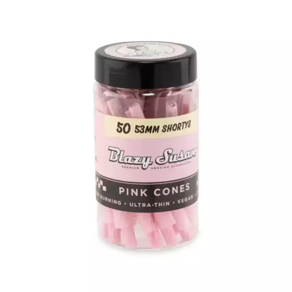 Blazy Susan® - Pink 53mm Pre-Roll Cones Shortys - Jar of 50