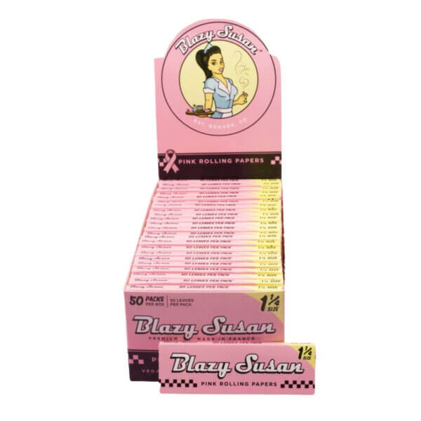 Blazy Susan® - Pink 1¼ Rolling Papers (50ct)- Display of 50