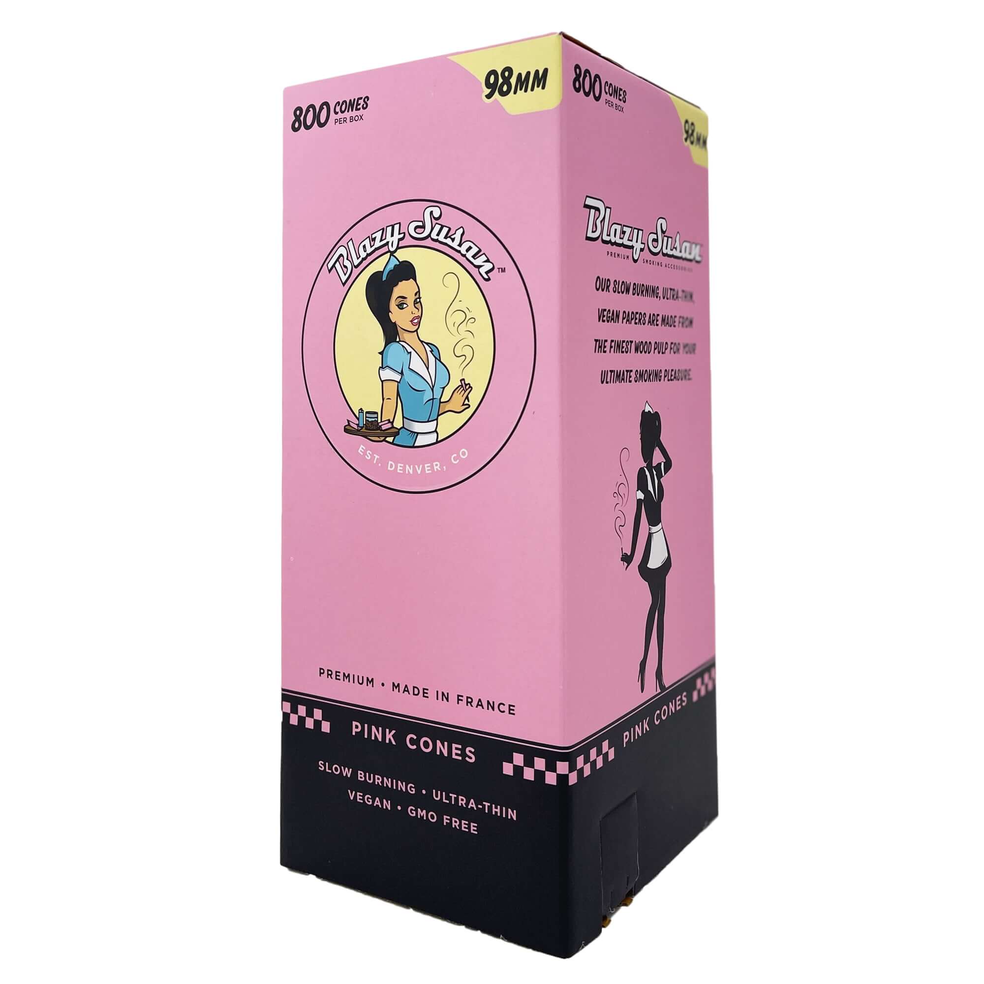 Blazy Susan® - Pink 98mm Pre-Roll Cones (BULK) - Box of 800