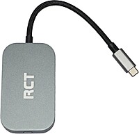 RCT 3-in-1 USB Type C hub with 2 HDMI; USB Type C Power pass-through and Multi-Steam Transport technology