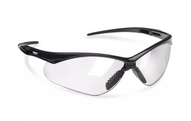 Clear Polycarbonate Safety Glasses with Anti-Scratch Lens, Anti-Fog, Rubber Frame